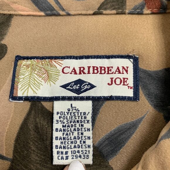 Caribbean Joe Faux Suede Shirt Womens L Large Multi Tropical Patterned Button Up - Picture 7 of 9